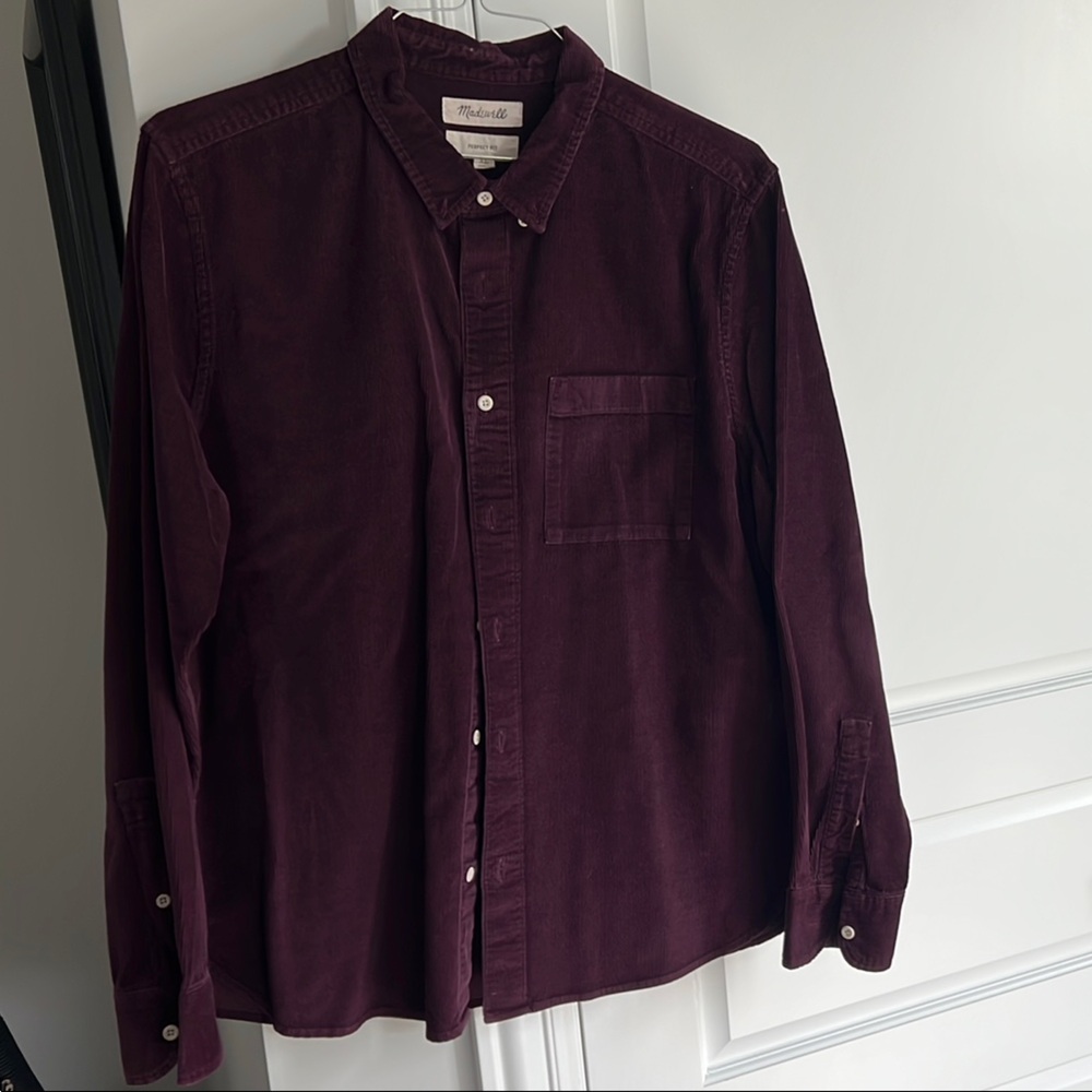 Madewell Men's Casual Button Down Shirt - Dark Purple